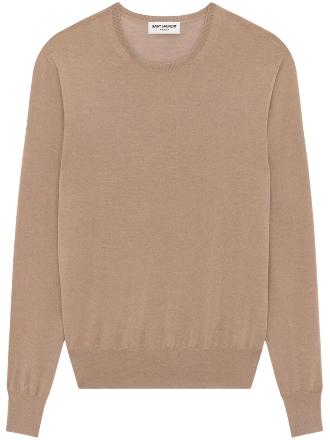 

Saint Laurent crew-neck fine-knit jumper, коричневый