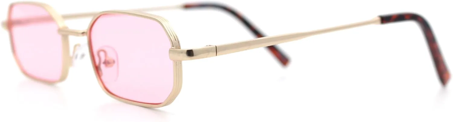 

SA106 Неподвластные времени культовые хипстерские солнцезащитные очки в металлической оправе, узкие, прямоугольные, плотно прилегающие к телу, Gold - Pink