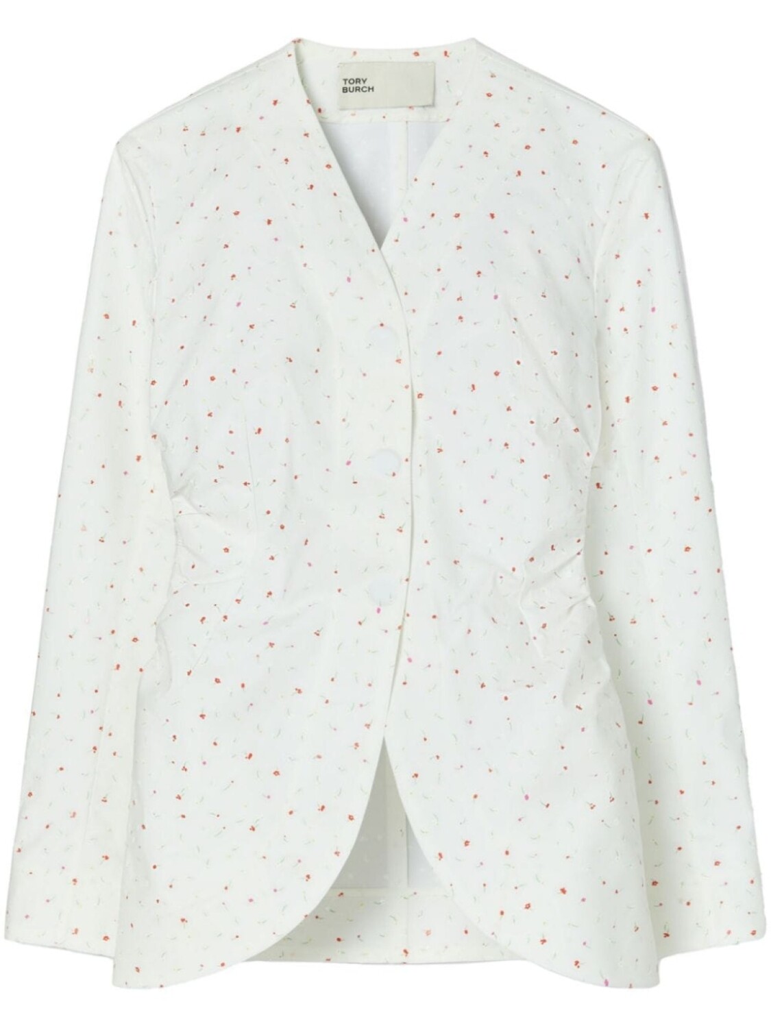 

Tory Burch поплиновая куртка с цветочным принтом, белый