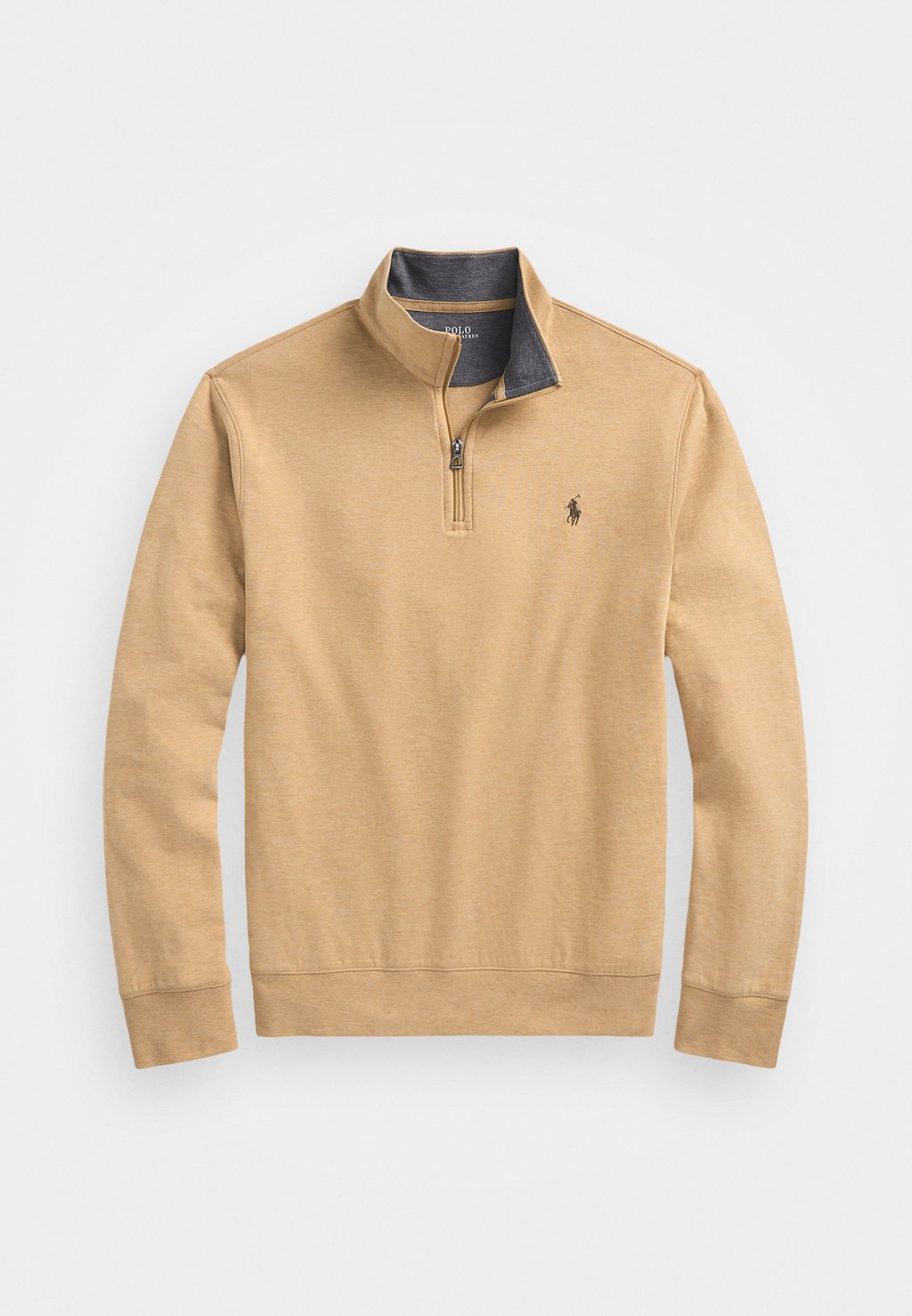 Толстовка LUXURY JERSEY QUARTER ZIP PULLOVER Polo Ralph Lauren, коричневый — фото 4