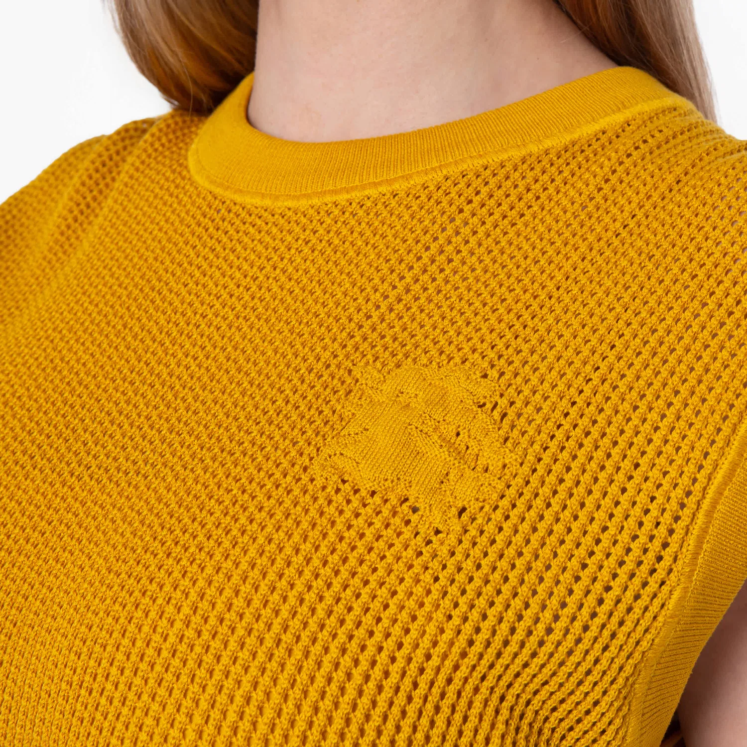 Платье Burberry Ekd из вышитой хлопковой сетки, размер Large, Sunflower — фото 2