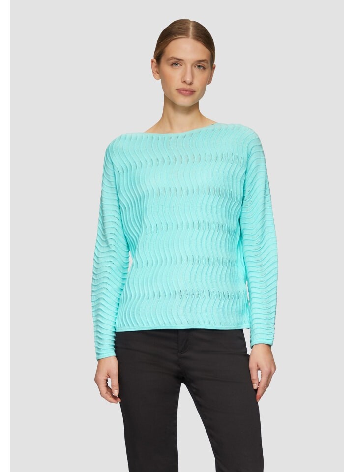 

Пуловер s.Oliver BLACK LABEL Strickpullover langarm, бирюзовый