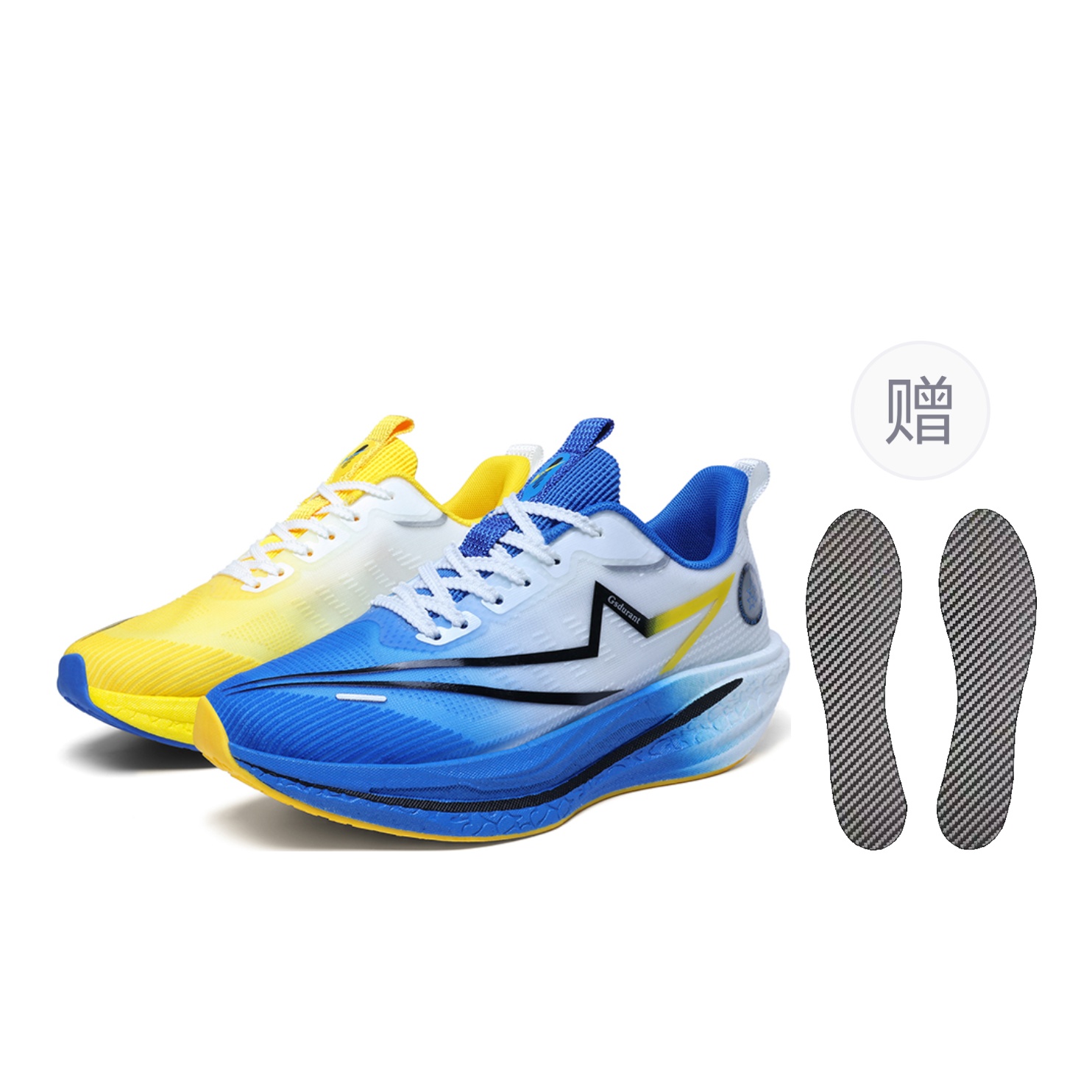 

Амортизирующие устойчивые к истиранию нескользящие кроссовки low top unisex mismatched GAISIDULANTE, синий/желтый