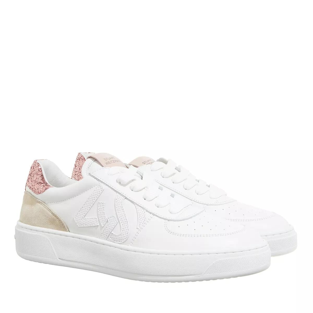 

Кроссовки sw courtside с монограммой телесный Stuart Weitzman, белый