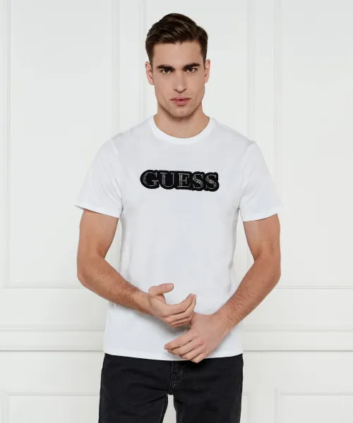 

Футболка с декорированным логотипом Slim fit Guess Jeans, белый
