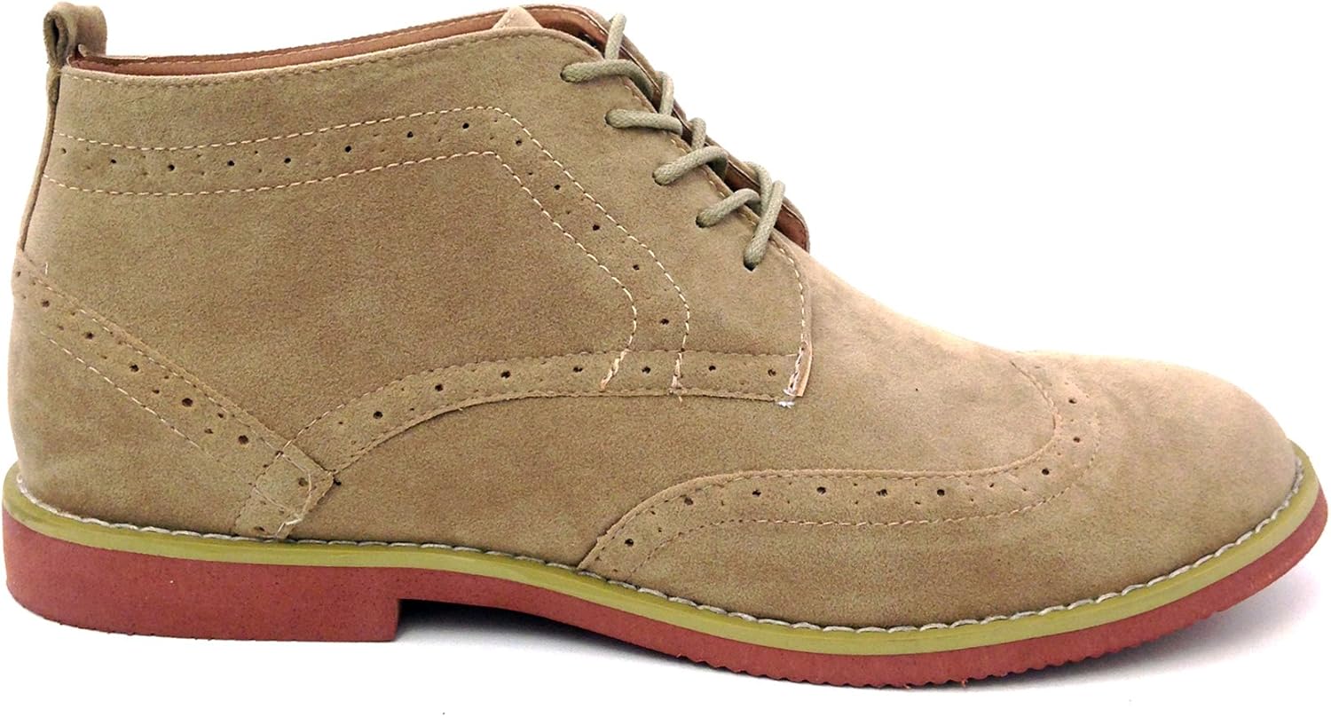 Мужские ботинки DT3A на щиколотку Oxfords с крыльями, классические броги, шнуровка, замша, подкладка из кожи, повседневные челси Alberto Fellini, Sand — фото 2
