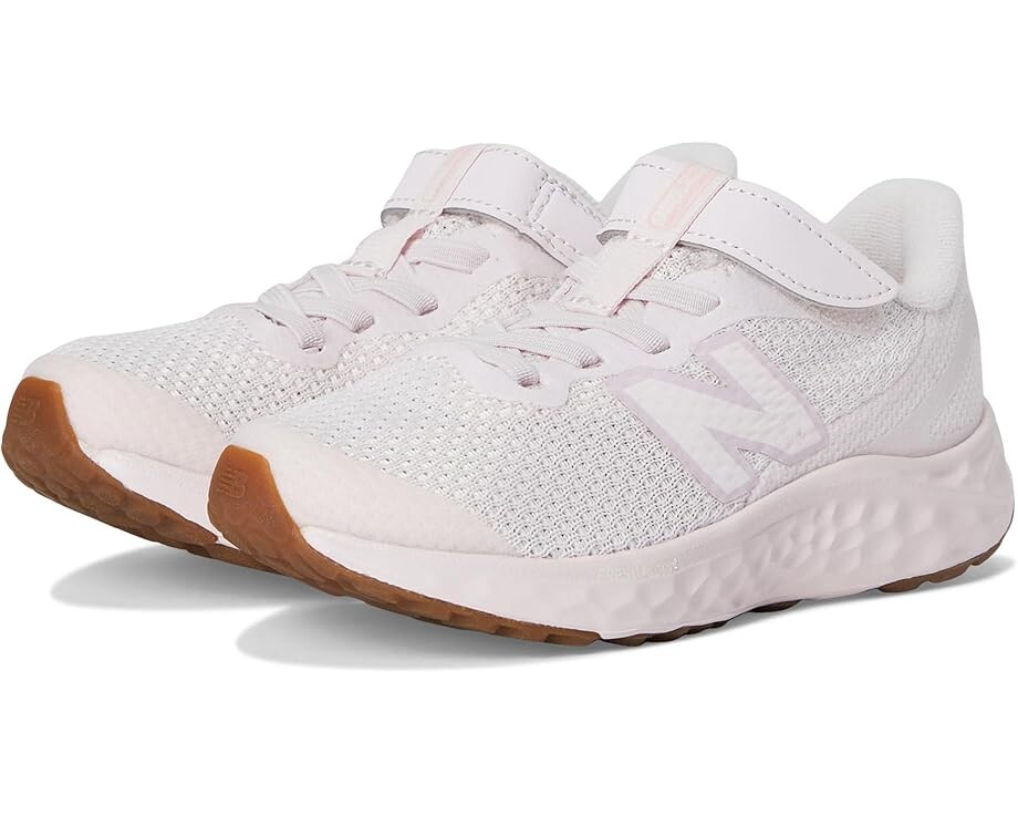 

Кроссовки New Balance Kids Fresh Foam Arishi v4 Bungee Lace with Top Strap, цвет Pink Granite/Mid Century Pink