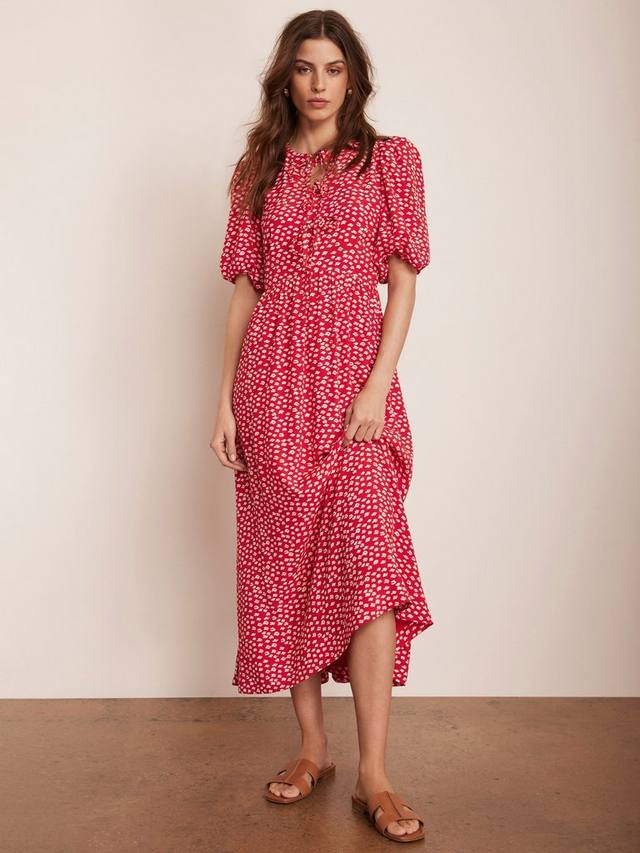 

Платье миди с принтом в виде губ Mint Velvet, Red/Multi