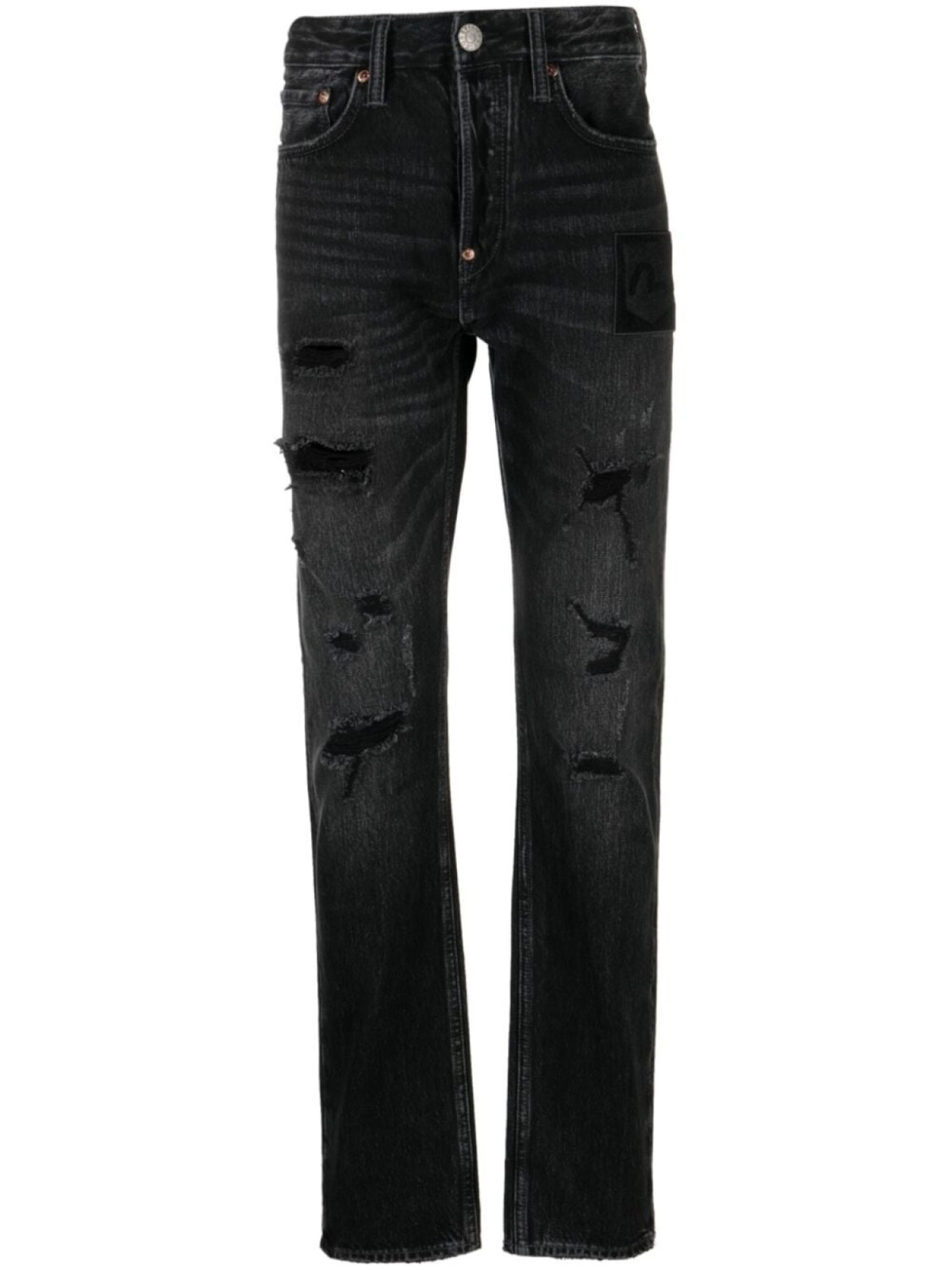 

EVISU джинсы с эффектом потертости, черный