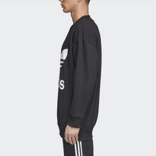 Толстовка men's originals athleisure casual sports round neck pullover Adidas, черный — фото 4