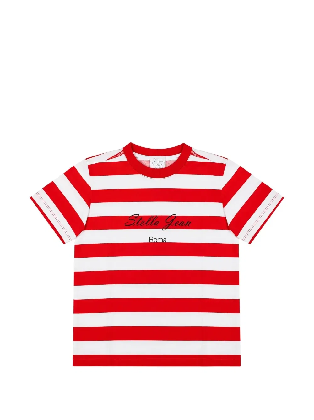 Футболка в полоску с логотипом Stella Jean Kids, красный