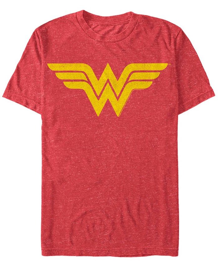 

Мужская однотонная футболка с короткими рукавами и логотипом Wonder Woman Fifth Sun, красный