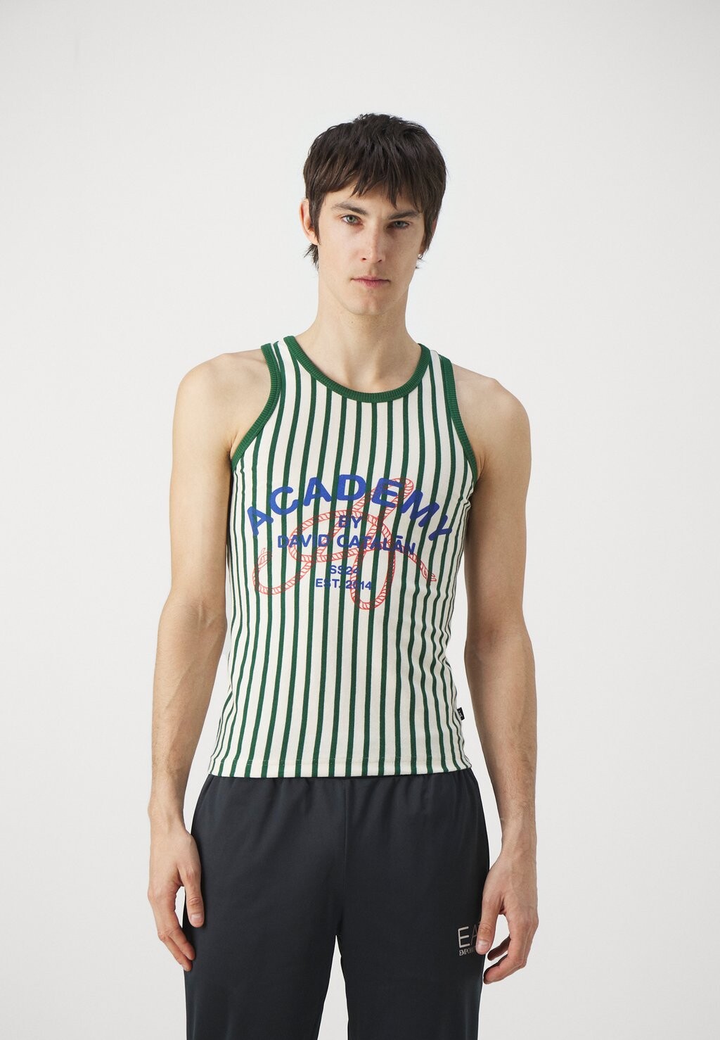 

Топ STRIPES LOGO SINGLET David Catalan, цвет green/ecru