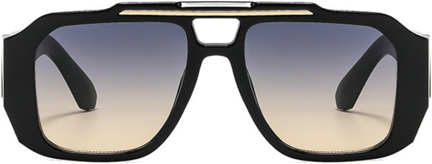 

Willochra Модные большие солнцезащитные очки-пилот для женщин и мужчин, ретро, ​​большие прямоугольные солнцезащитные очки, винтажные черные очки с защитой от УФ-излучения UV400, C6