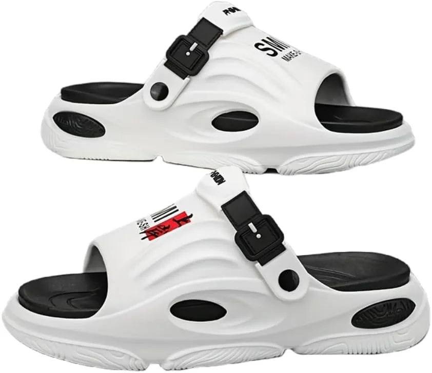 

Мужские модные уличные сандалии с толстой подошвой, удобные, нескользящие, прочные с мягкой подошвой из EVA, мужские сандалии Hhhchpm, белый