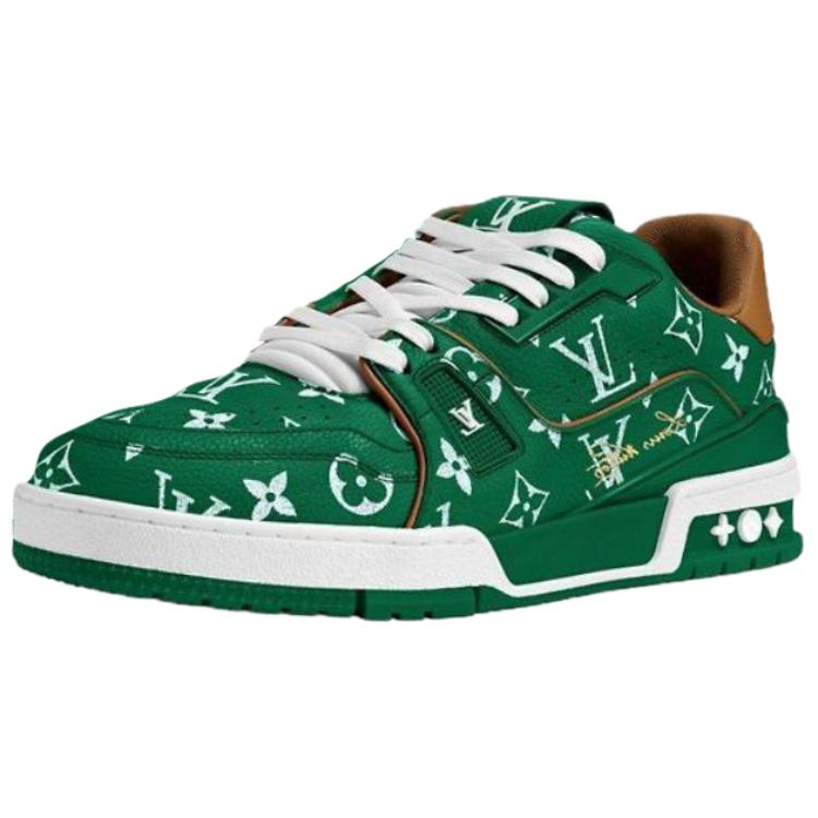 

LOUIS VUITTON Кроссовки для скейтбординга Trainer Low Top, мужские, зеленые