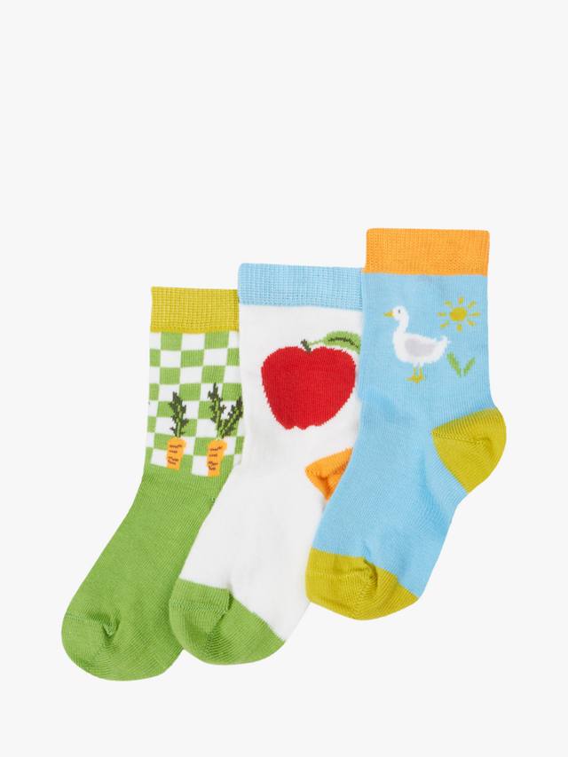 

Маленькие фермерские носки из органического хлопка для детей Frugi, разноцветный