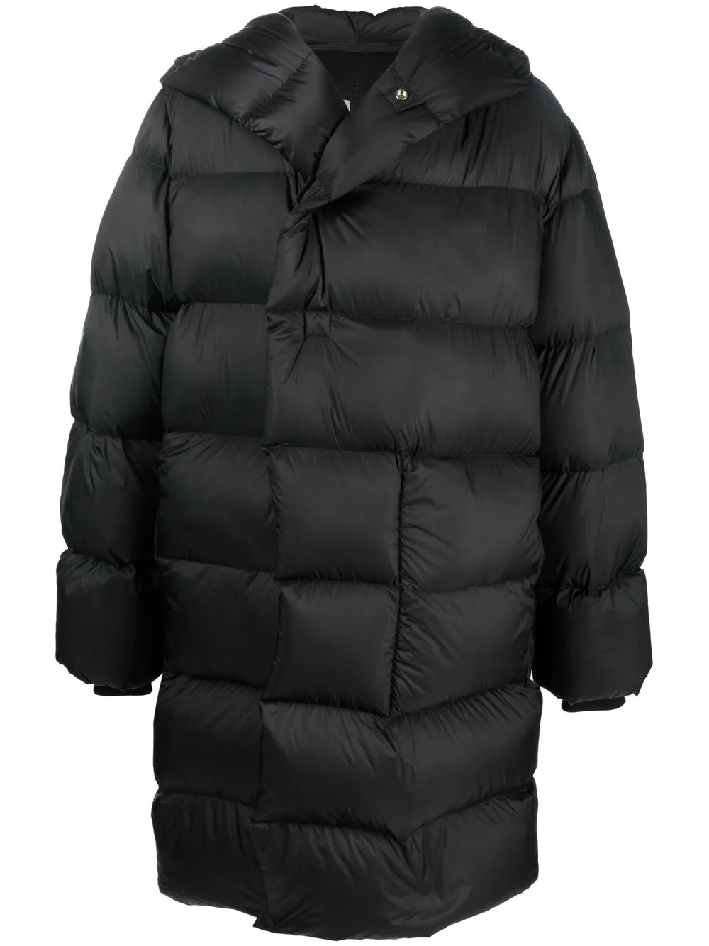 

Длинный пуховик с капюшоном Rick Owens, черный