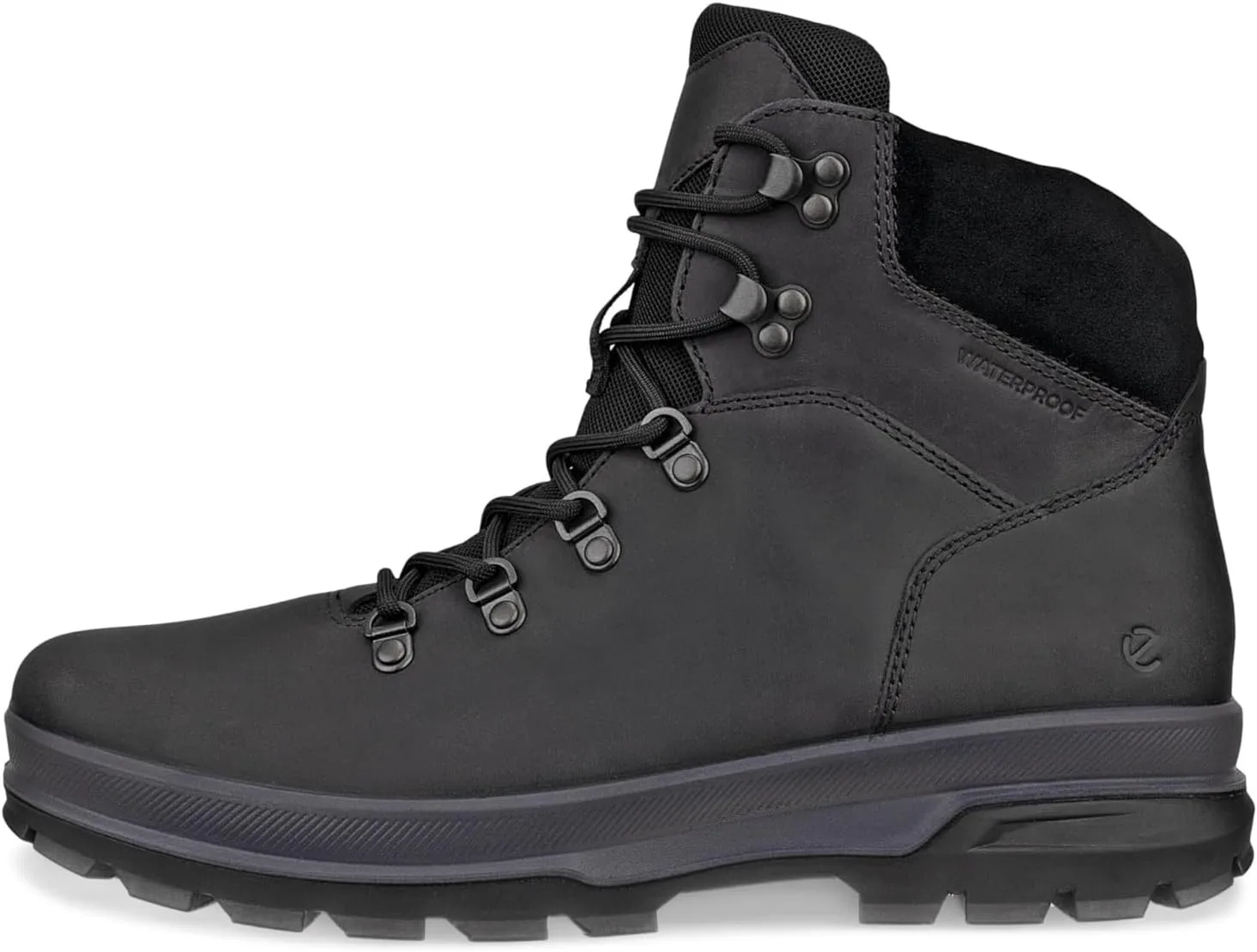 Мужские водонепроницаемые высокие туфли ECCO Rugged Track с плоским носком, черный — фото 2