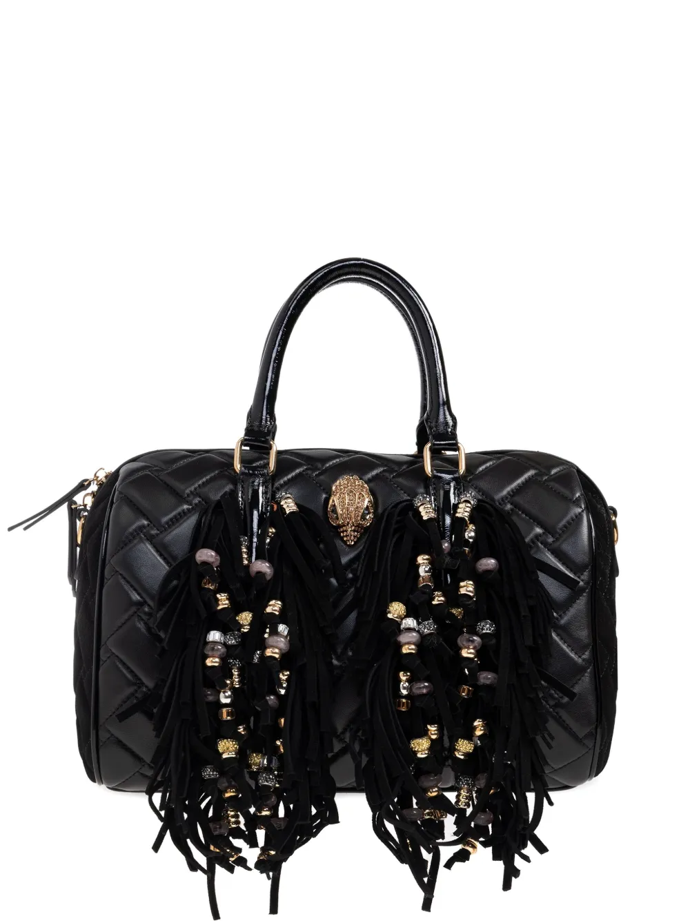 

Стеганая сумка-тоут Kensington Boston с бахромой Kurt Geiger London, черный