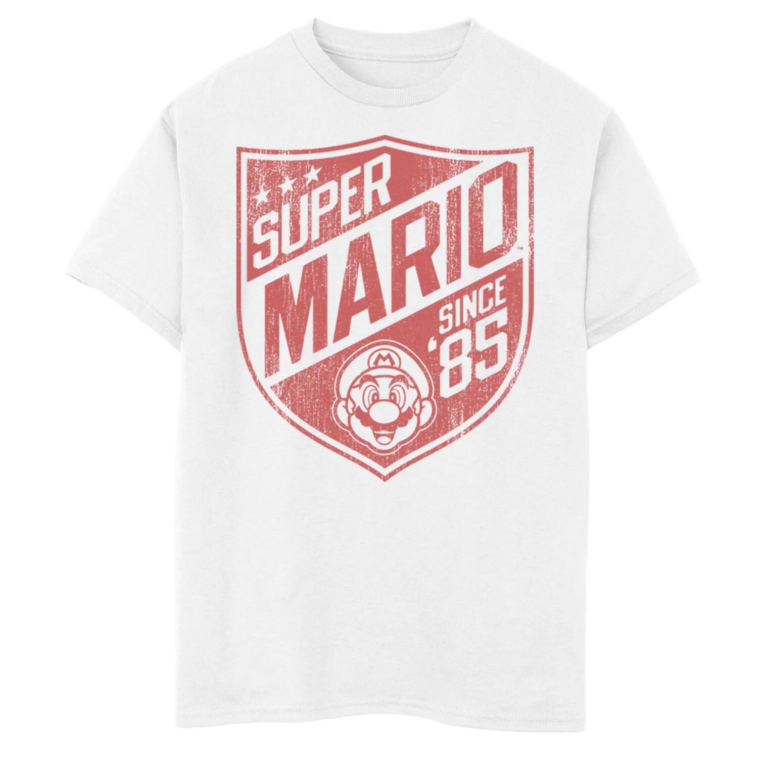 

Футболка с винтажным значком для мальчиков 8–20 лет Nintendo Super Mario From 85 Licensed Character, белый