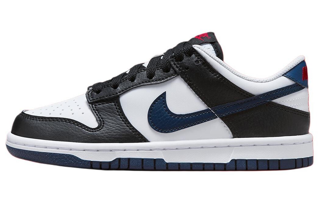 

Кроссовки Nike Dunk Low Black White Midnight Navy GS, черный/белый