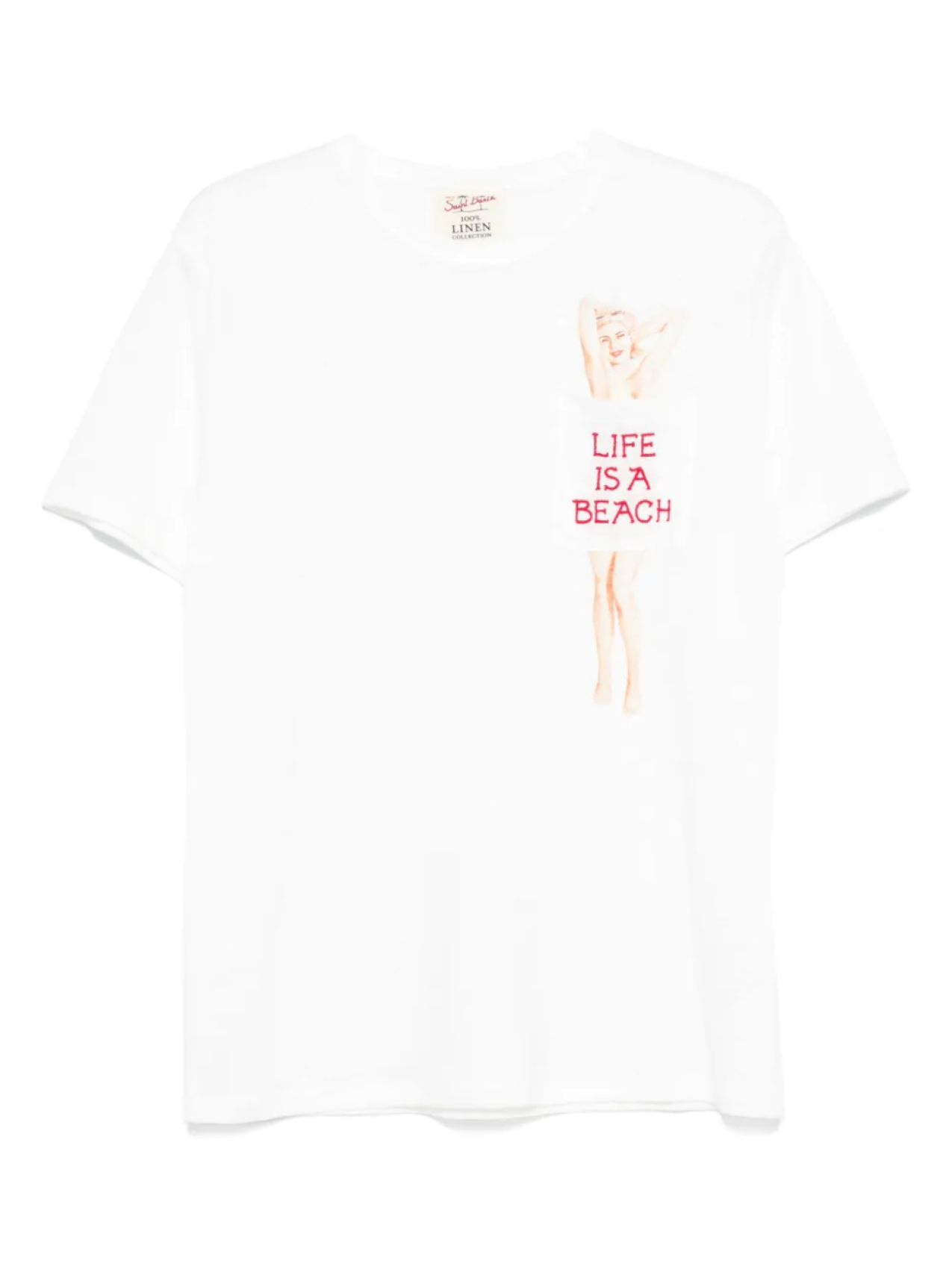 

Футболка из льна Life is a Beach MC2 Saint Barth, нейтральный