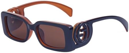 

Квадратные солнцезащитные очки 2027 для женщин и мужчин, модные солнцезащитные очки в маленькой оправе, винтажные панк-очки, защита от ультрафиолета UV400 MTZJH, Black Tea