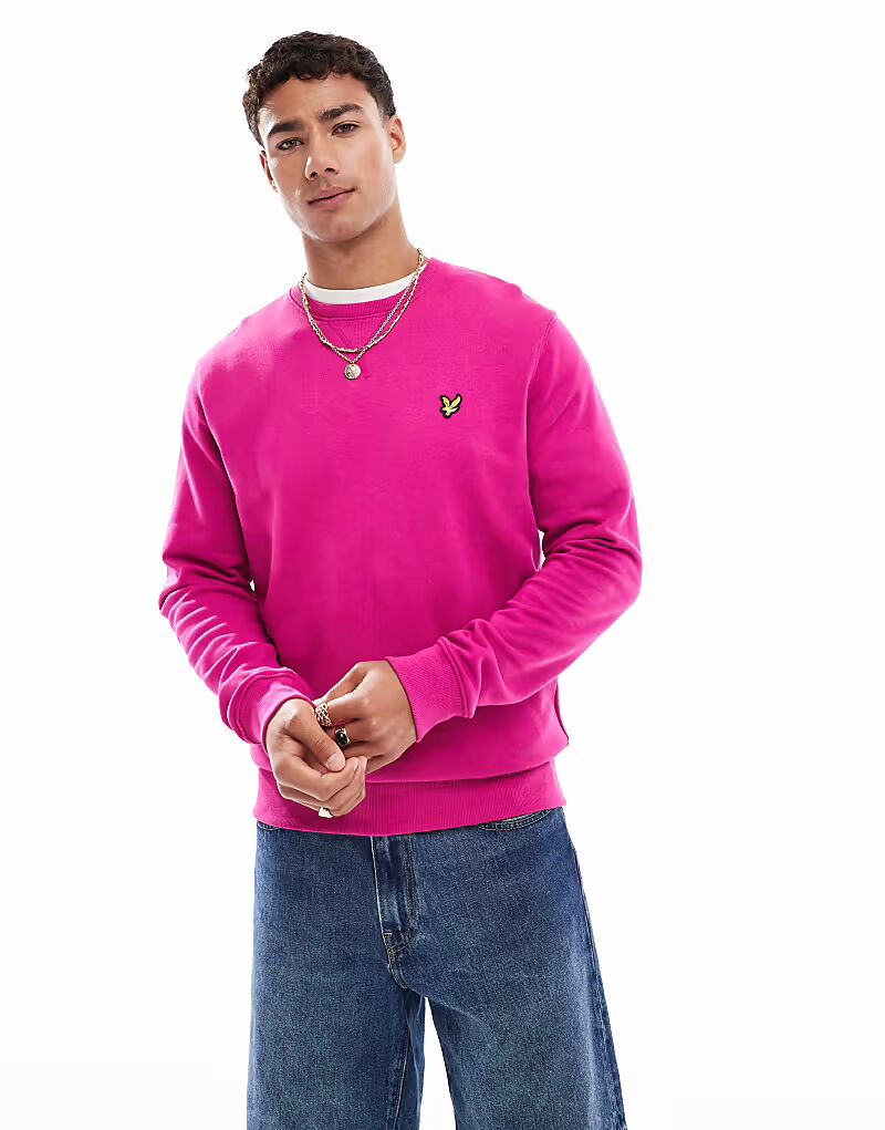 

Толстовка Lyle & Scott со средними слоями и круглым вырезом в цвете x590 фуксия