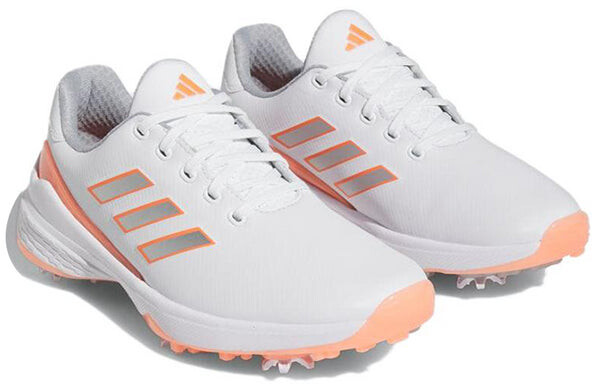 Кроссовки (WMNS) Adidas ZG23 Golf Shoes 'Cloud White Silver Metallic Coral Fusion', белый — фото 3