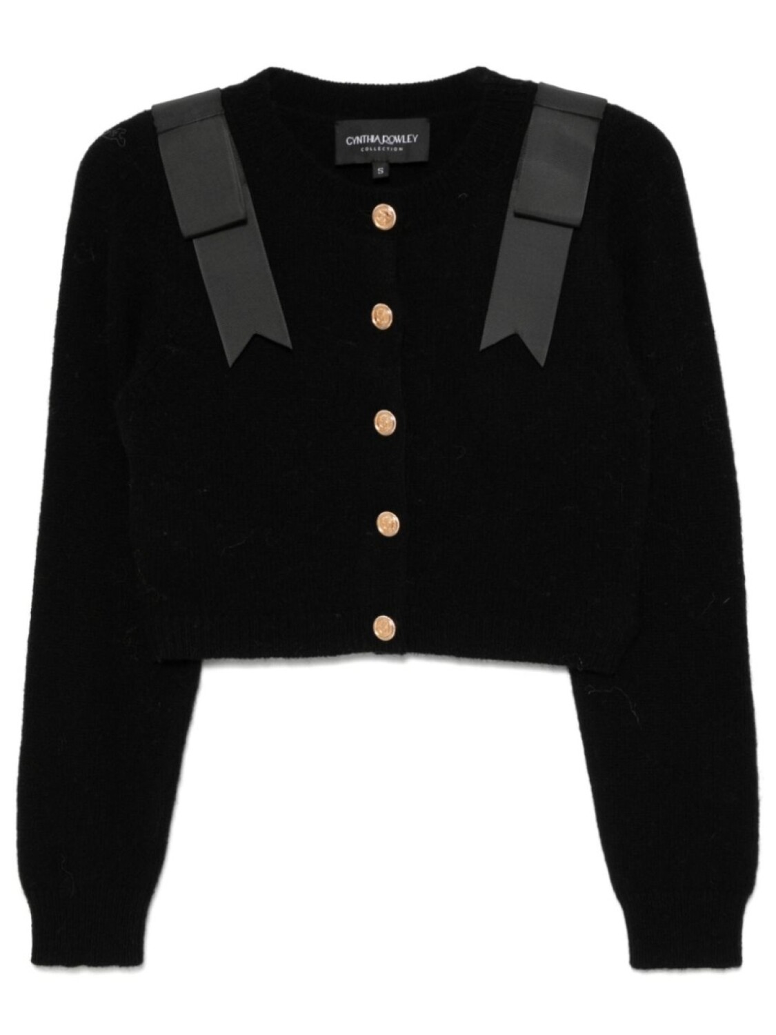 

Укороченный шерстяной кардиган Cynthia Rowley, черный