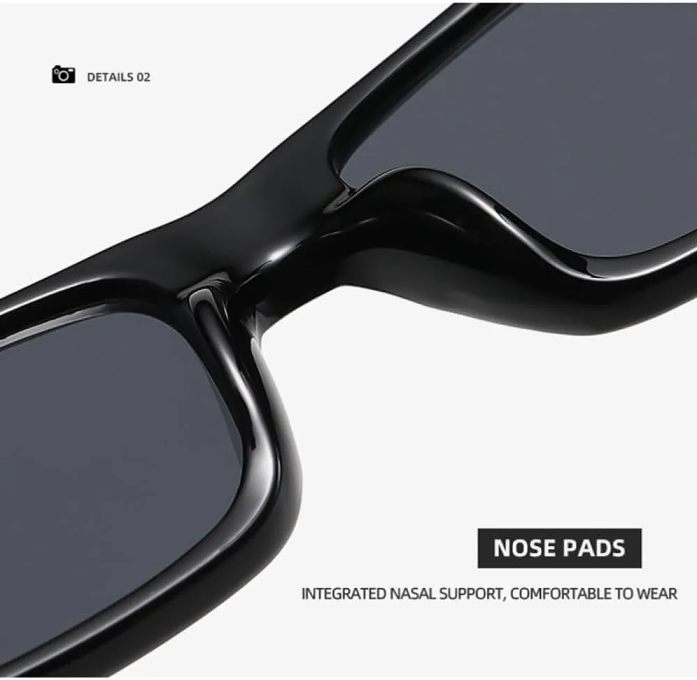 

Солнцезащитные очки прямоугольной формы 2027 года для мужчин и женщин, квадратные солнцезащитные очки для путешествий, винтажные, ретро, ​​UV400 MTZJH, Black Red