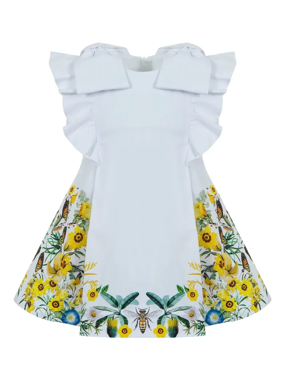Платье с цветочным принтом и бантом от Mary Katrantzou Lapin House, белый
