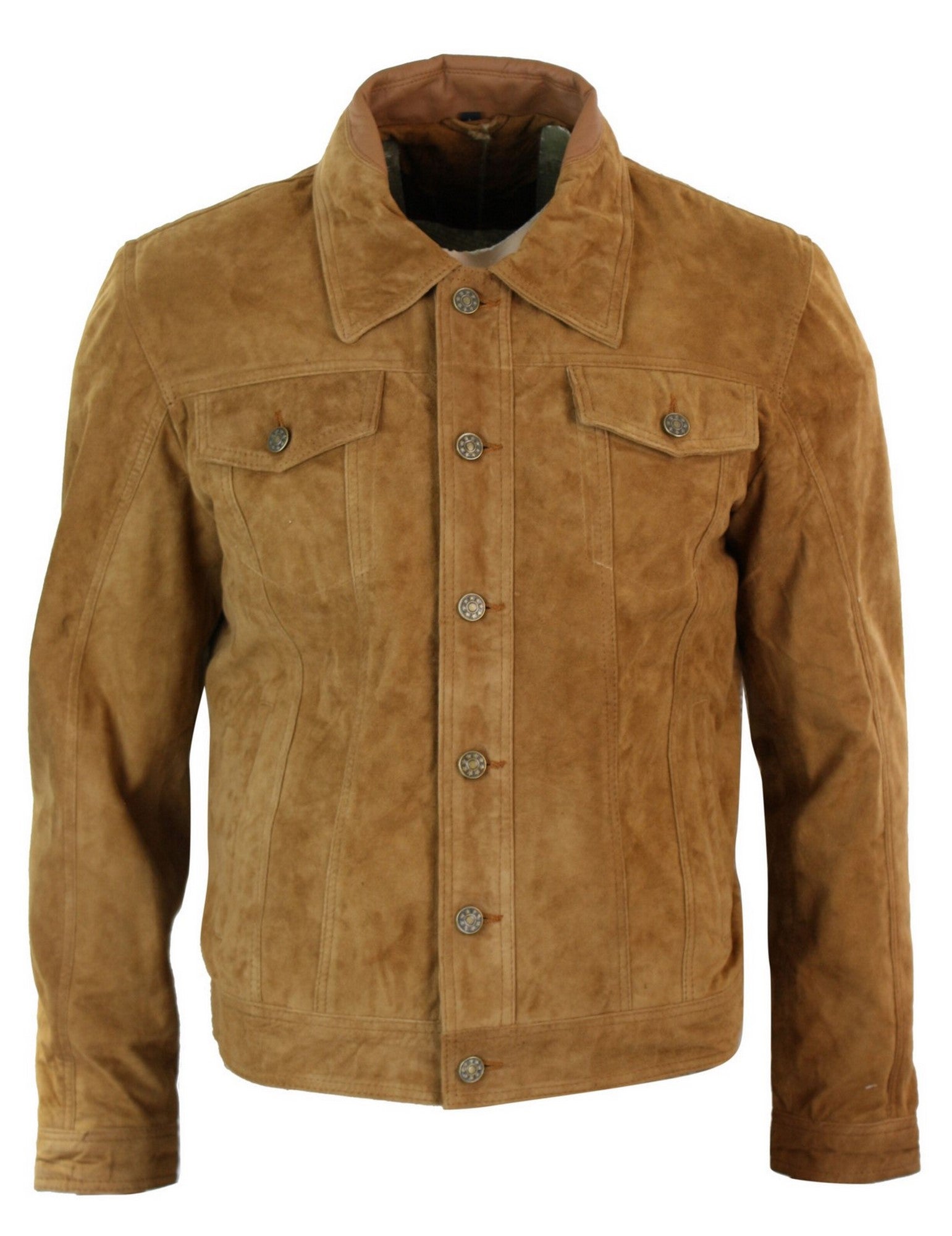 

Винтажная джинсовая ретро-замшевая кожаная куртка TruClothing, цвет tan