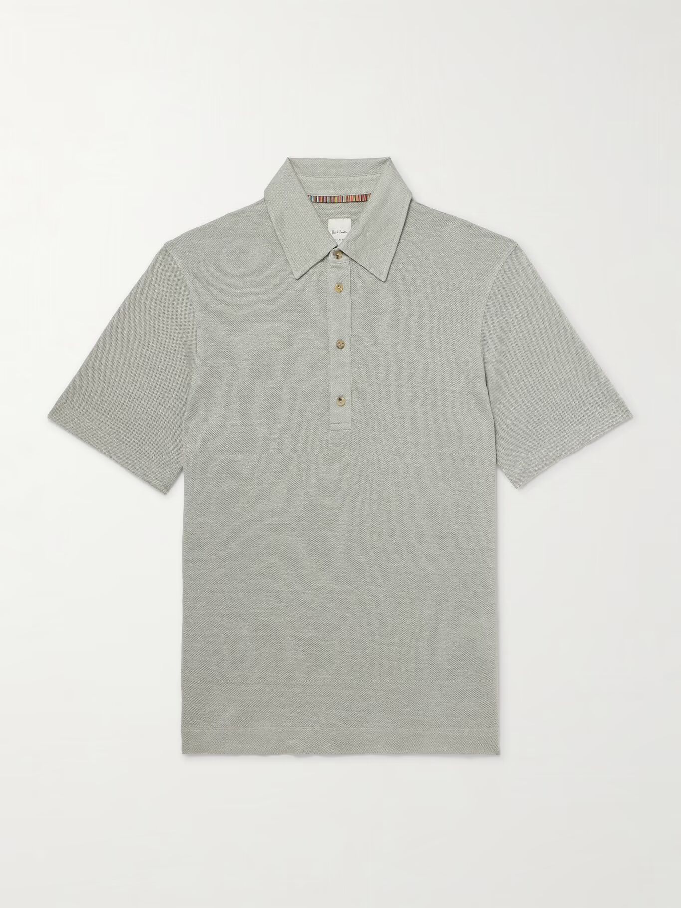 

Рубашка поло из льна и пике PAUL SMITH, серый