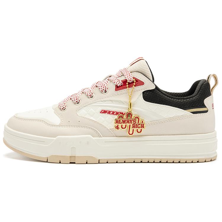 

QIAODAN Сухие, нескользящие и износостойкие, легкие, низкие, мужские, кроссовки для скейтбординга, белые, бежевые, черные