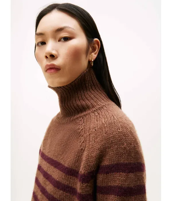 Шерстяная водолазка loose fit Tommy Hilfiger, коричневый — фото 4