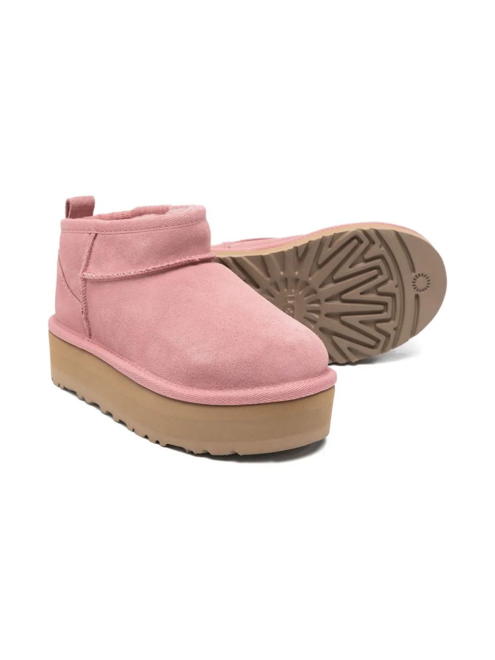 

Замшевые ботинки на платформе UGG Kids, розовый
