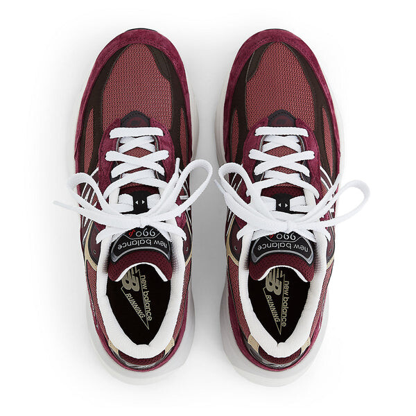 Кроссовки teddy santis 990 v6 made in usa 'burgundy tan' New Balance, бургундия — фото 3