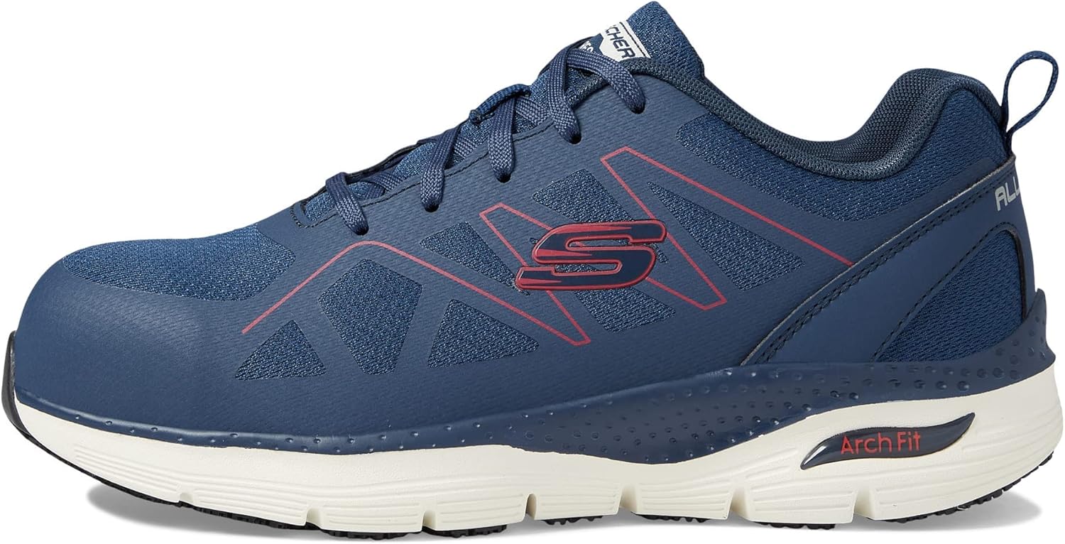 Мужские оксфорды Skechers Work Arch Fit SR-Vigorit, красный/синий/темно-синий — фото 4