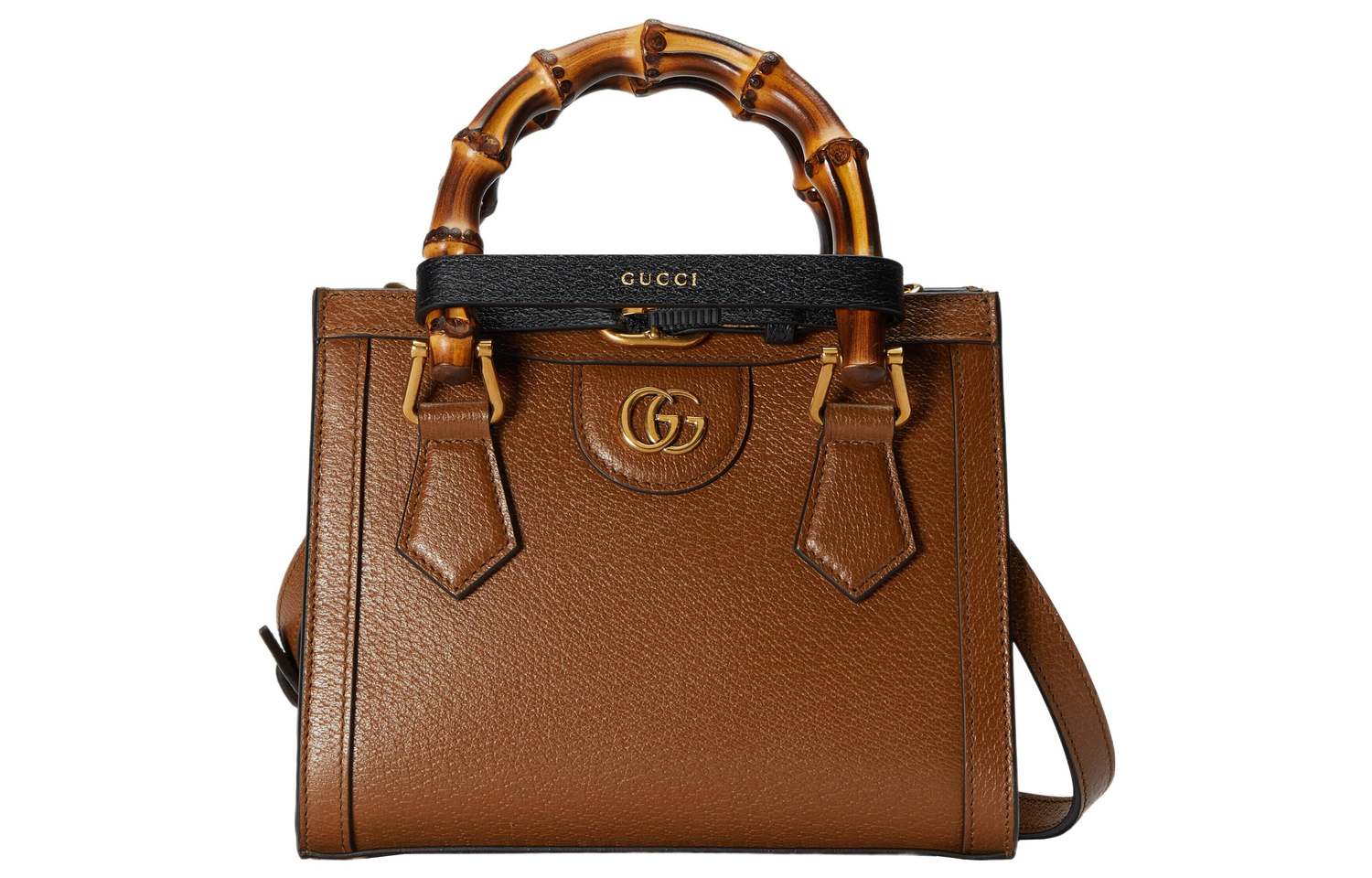 

GUCCI Кожаная сумка тоут Шоппер Сумка через плечо Миниатюрная женская сумка коричневого цвета