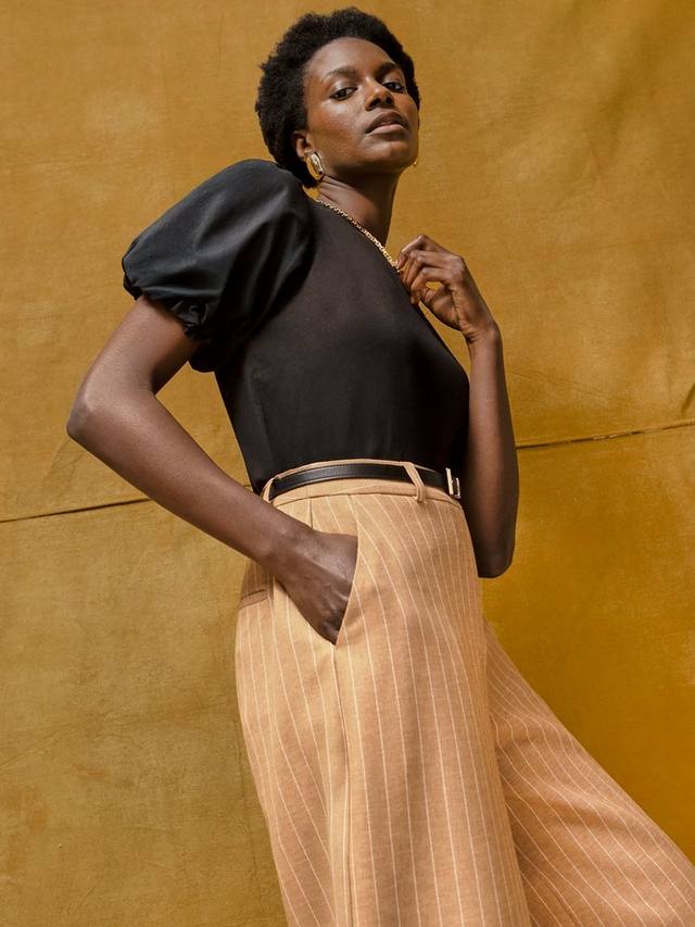 

Футболка с пышными рукавами из чистого хлопка Ro&Zo