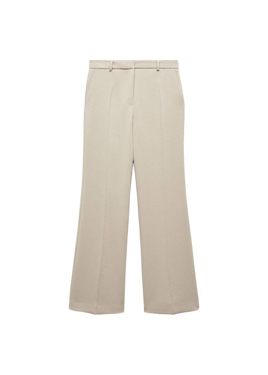 

Широкие брюки MANGO Wide leg Pleated Pants Pompeya, серо-бежевый