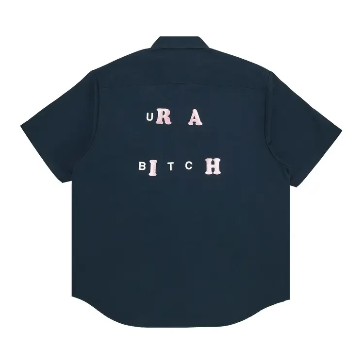 Рабочая рубашка Supreme Bitch с коротким рукавом, темно-синяя — фото 2