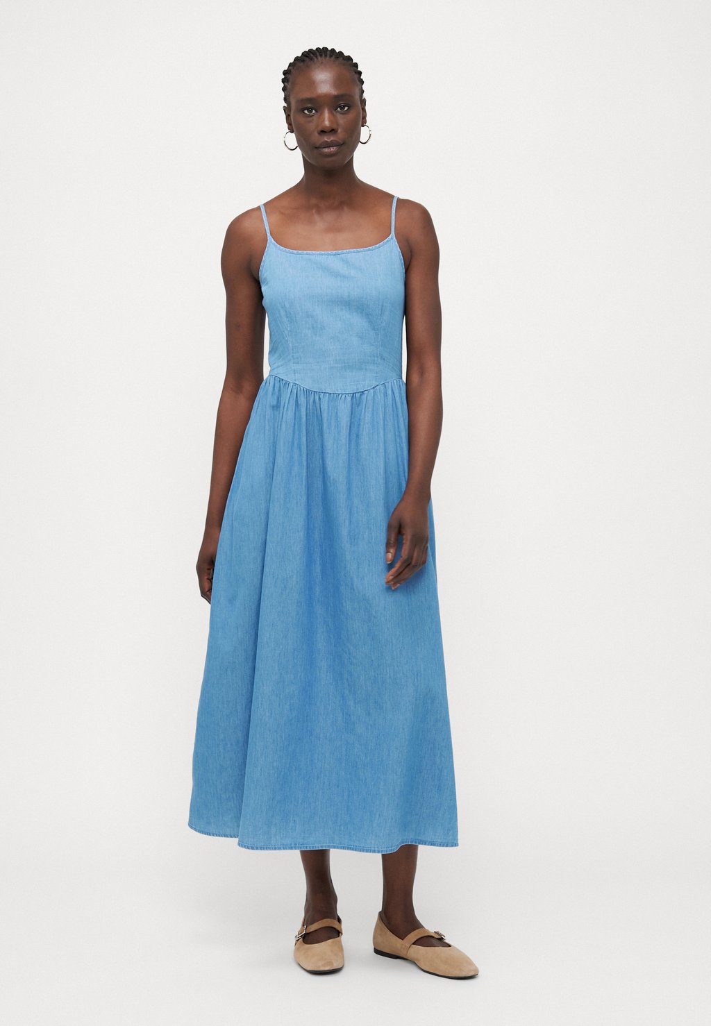 

Джинсовое платье SCOOP NECK DIPPED WAIST MIDI Gap Tall, синий