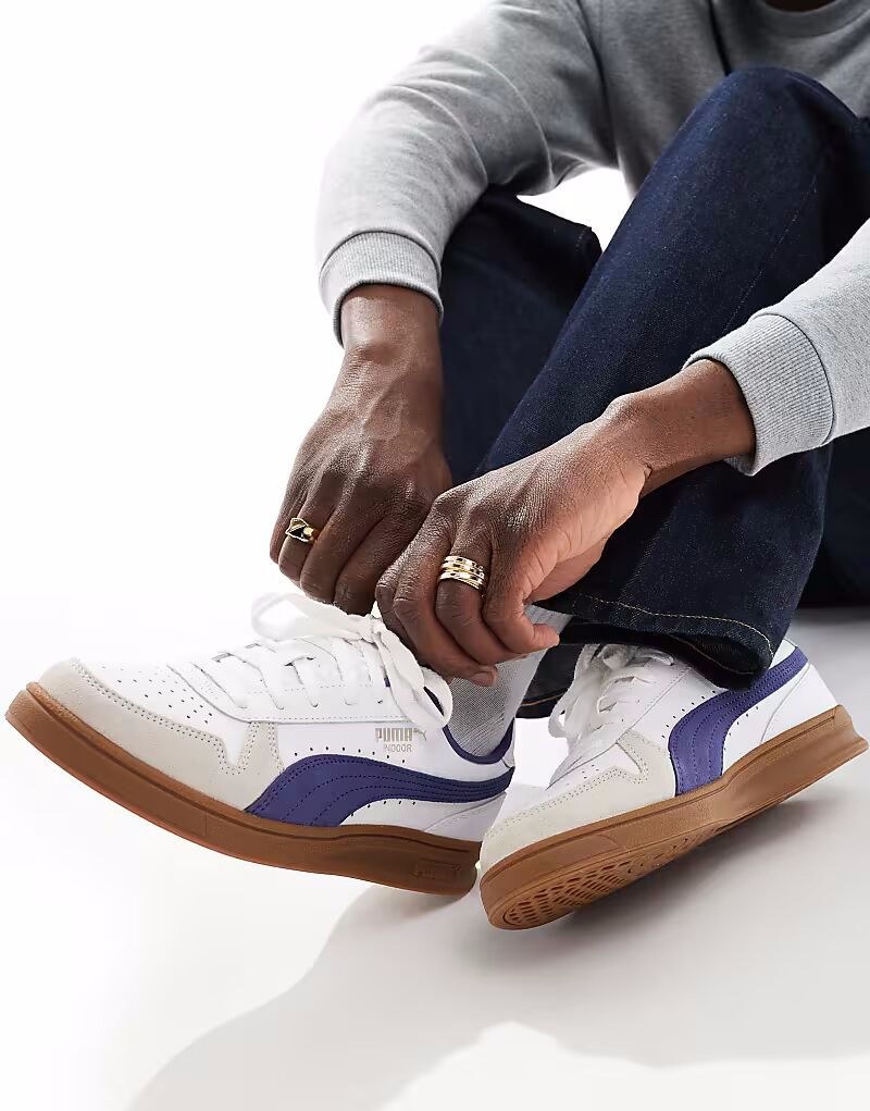 

Кроссовки Puma Indoor белого и синего цвета