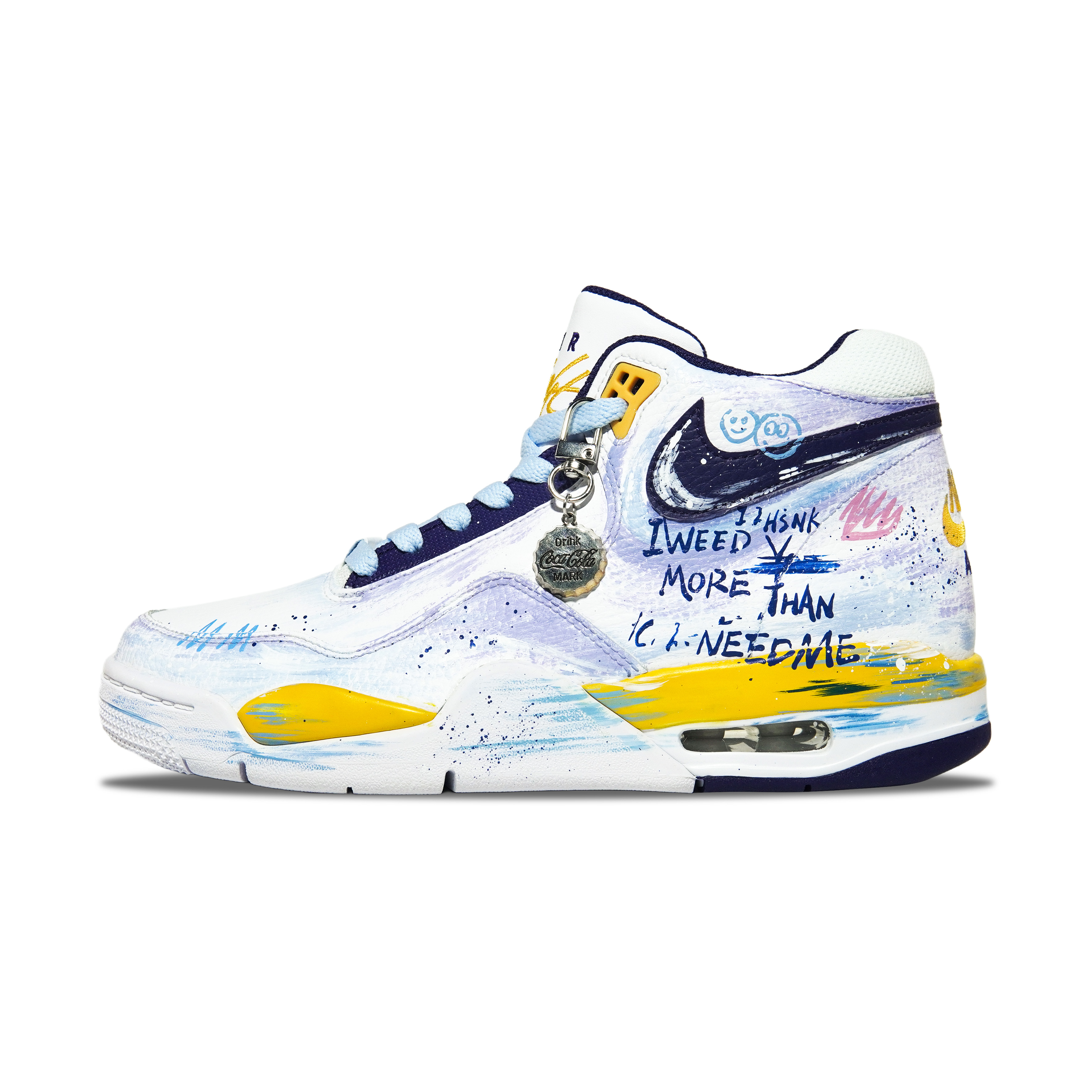 

Nike Баскетбольные кроссовки Flight Legacy, износостойкие, среднего размера, винтажные, мужские, белого и синего цветов