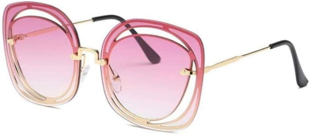 

Поляризованные солнцезащитные очки, элегантные квадратные солнцезащитные очки без оправы для женщин, классические солнцезащитные очки с металлическими вырезами, женские очки HUABDVCT, Gradient Pink