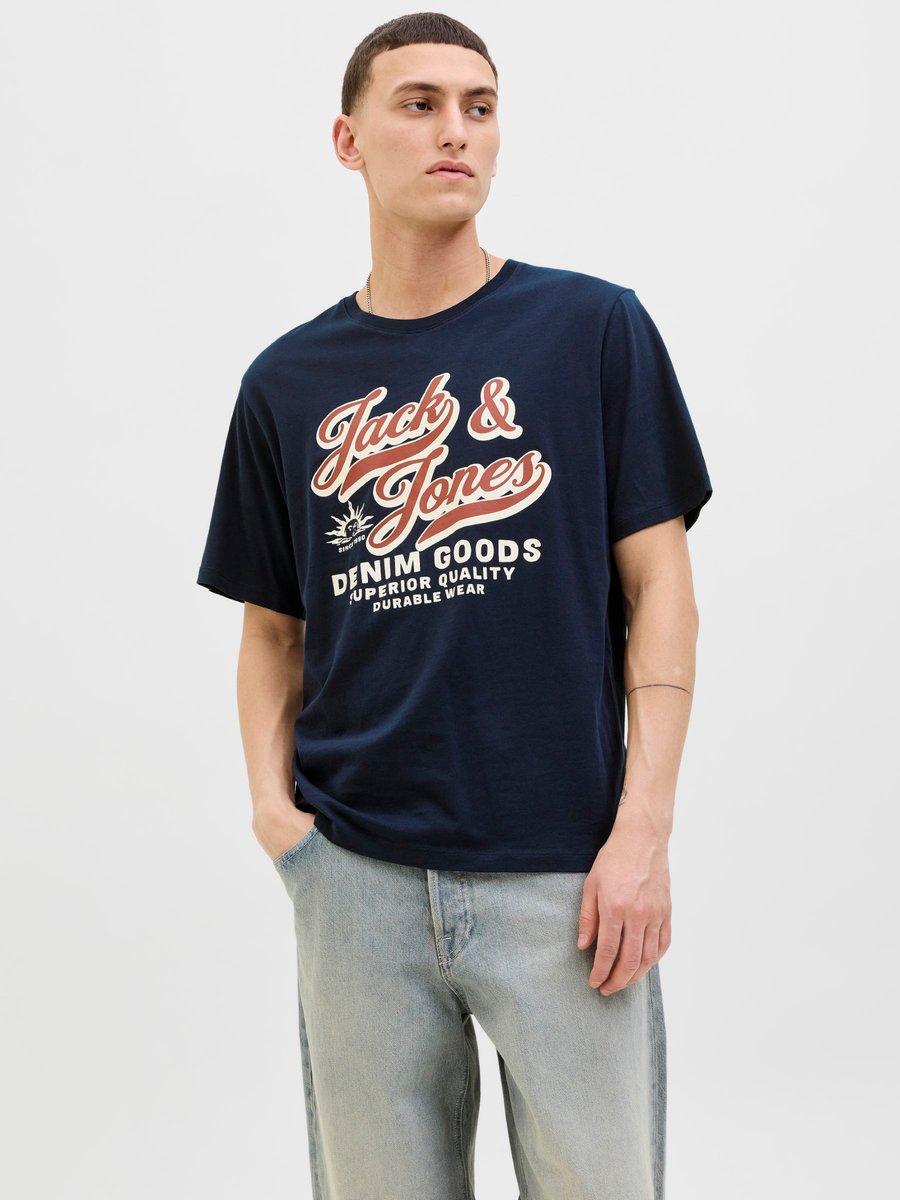 

Футболка Jack & Jones JJELOGO TEE O-NECK, Sky Captain/Dark Blue