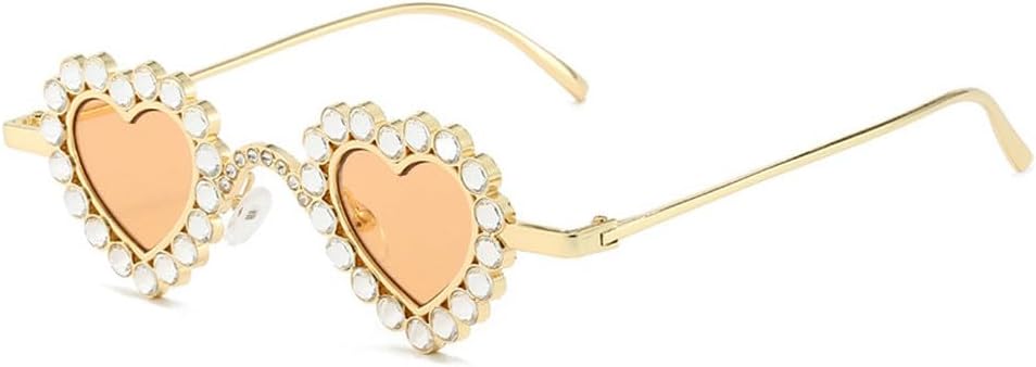 

Солнцезащитные очки в форме сердца с бриллиантами, модные женские очки в металлической оправе с градиентным переходом цвета, роскошные женские очки со стразами TKKTLLT, Gold-lightbrown
